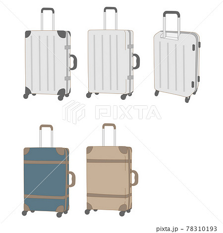スーツケース とキャリーバッグの素材セットのイラスト素材