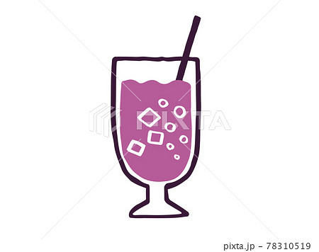 かわいいグレープジュース ぶどう Drink ドリンク 手書きイラスト素材のイラスト素材