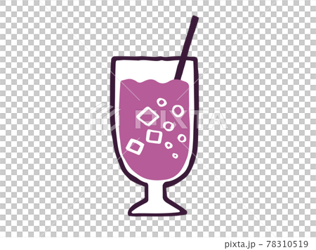 かわいいグレープジュース　ぶどう　drink　ドリンク／手書きイラスト素材 78310519