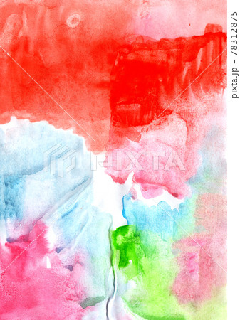 Watercolor abstract handmade wash painting background in blue, green, red, pink colors Watercolor abstract handmade wash painting background in blue, green, red, pink colors 78312875
