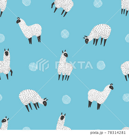 Cute llama seamless pattern 78314281
