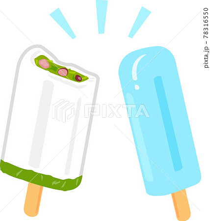 水色のアイスキャンディと抹茶アイスバー 78316550