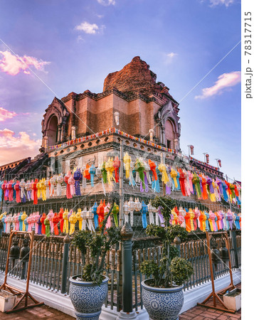 Wat Chedi Luang during Loy Khratong in Chiang Mai, Thailand 78317715