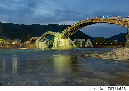 錦帯橋　夕景 78318698
