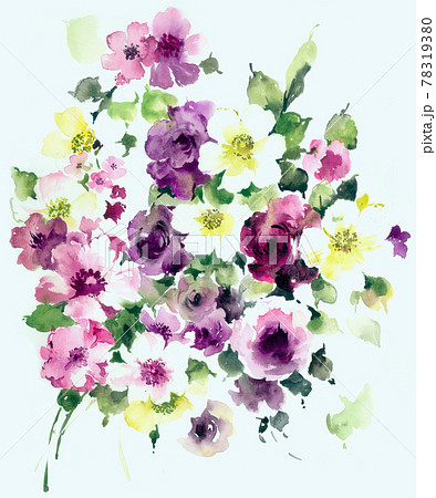 透明水彩 水彩画 花 78319380