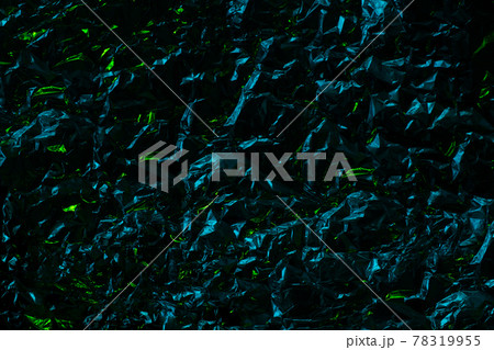 Black Metal chrome abstract polygon crumpled texture 78319955