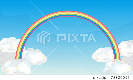 空にかかる虹の背景イラストのイラスト素材 7012
