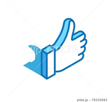 Like, thumb up isometric icon. Approve gesture, best 3D line style symbol. Like, thumb up isometric icon. Approve gesture, best 3D line style symbol. 78320083