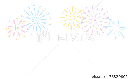 打ち上げ花火のシンプルな背景イラスト_16:9 78320865