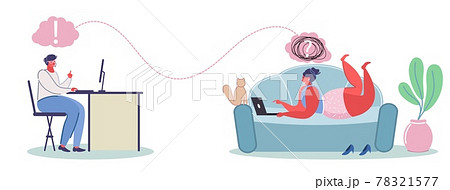 Online psychological help service, vector flat illustration 78321577