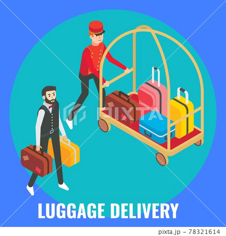 Hotel Porter Helping Guest Male With His のイラスト素材