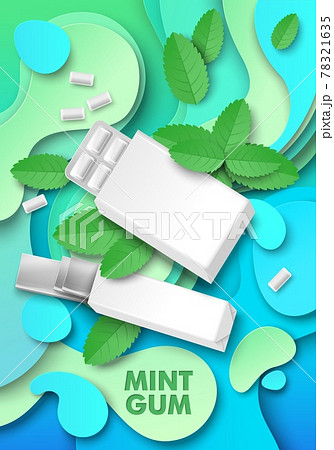 Mint Chewing Gum Ads Template Vector のイラスト素材 Mint Chewing Gum Ads Template Vector のイラスト素材