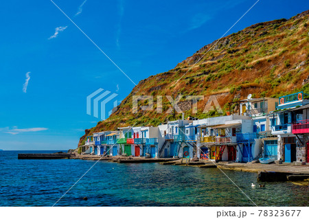 Greek fishing village Klima on Milos island in Greece 78323677