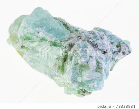 rough green talc stone on white 78323931