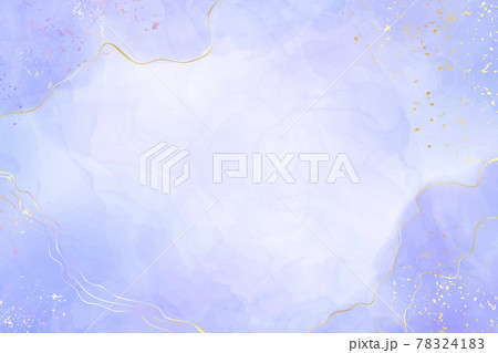 Abstract luxury lavender liquid watercolor background with golden cracks. Pastel violet marble alcohol ink drawing effect. Vector illustration design template for wedding invitation 78324183