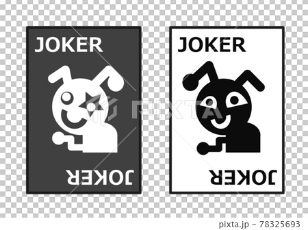 Two types of joker illustrations of playing cards 78325693