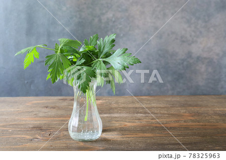 ガラス瓶にいれたイタリアンパセリ 78325963