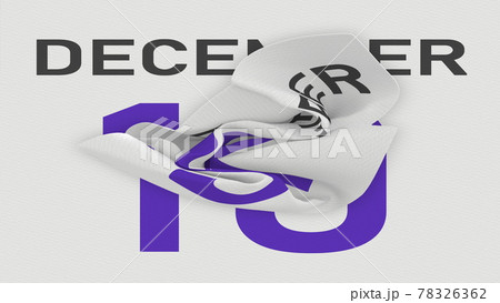 December 10 date behind crumpled paper page of a calendar, 3d rendering December 10 date behind crumpled paper page of a calendar, 3d rendering 78326362