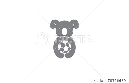 cute animal koala with ball logo symbol icon vector graphic design illustration 78326629