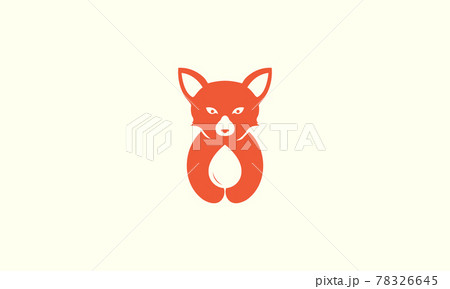 cute animal fox with drop water logo symbol icon vector graphic design illustration 78326645