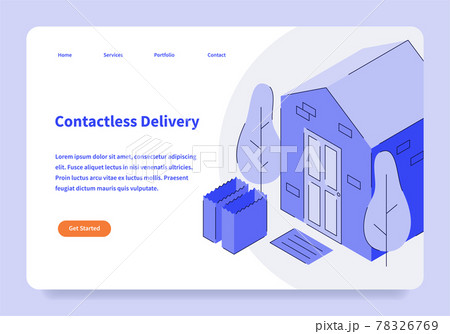 Contactless Delivery Landing Page Concept 78326769