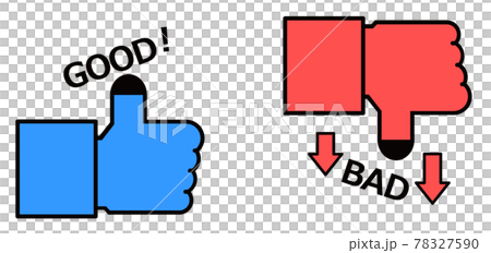 良いと悪いを指で表現しているイラスト 78327590