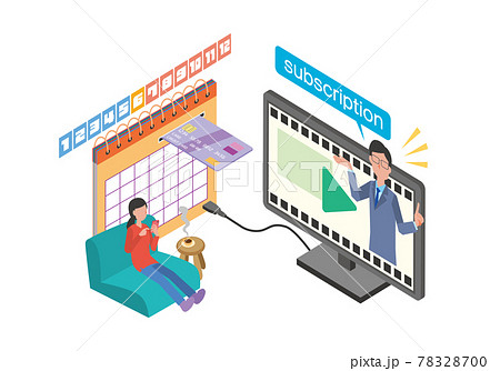 動画サブスクリプションサービスのイメージイラスト 動画サブスクリプションサービスのイメージイラスト 78328700