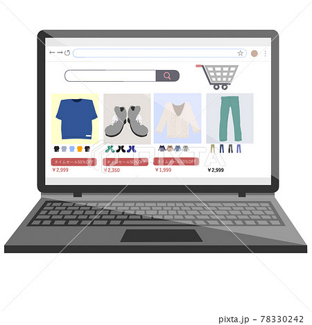 男性ファッション通販サイト画面（ノートPC） 78330242