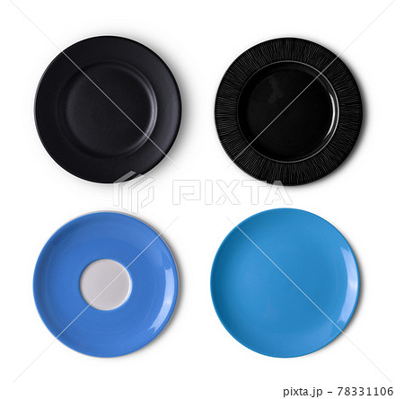 bllack ceramic plate on white background 78331106