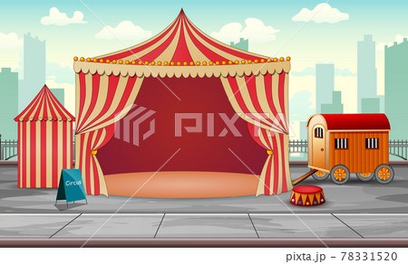 Circus Tent In The Amusement Park Illustrationのイラスト素材 7315