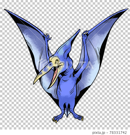 アメコミ風のプテラノドンのイラスト素材