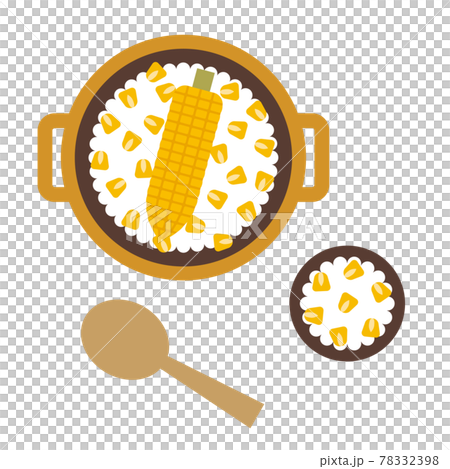 とうもろこしご飯を炊くイラスト 78332398