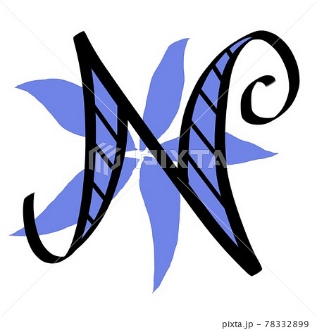 デザイン文字のお花アルファベットN 78332899