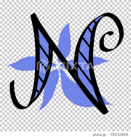 デザイン文字のお花アルファベットN 78332899