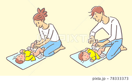 あかちゃんのオムツ替え 78333373