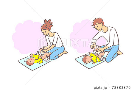 あかちゃんのオムツ替え 78333376