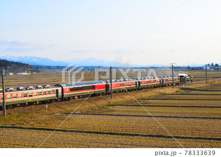 新潟県　JR東日本　羽越本線　SL村上ひな街道号　田園風景 78333639