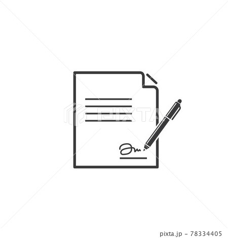 signature contract document with pen  vector illustration design 78334405