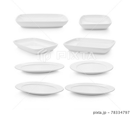 set of plate on white background set of plate on white background 78334797