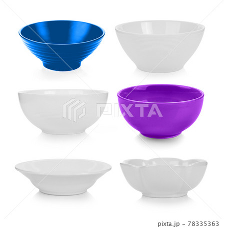 set of ceramic bowl isolated on white background set of ceramic bowl isolated on white background 78335363