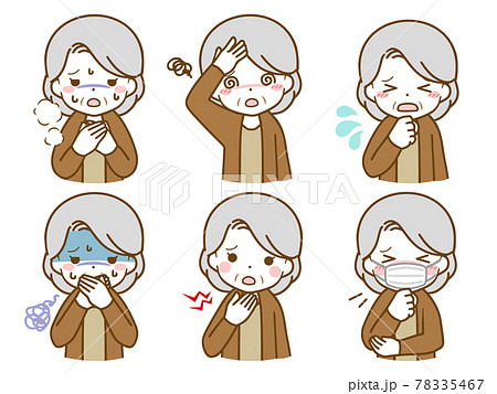 体調の悪い高齢女性 体調の悪い高齢女性 78335467