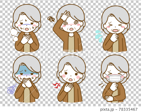 体調の悪い高齢女性 体調の悪い高齢女性 78335467