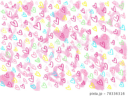 手書きのハートの背景素材 Love 愛情表現 愛してる 大好きのイラスト素材