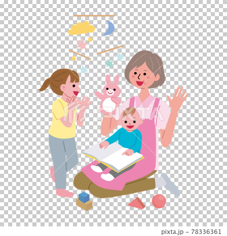 保育所で働くシニア女性のイラスト 78336361
