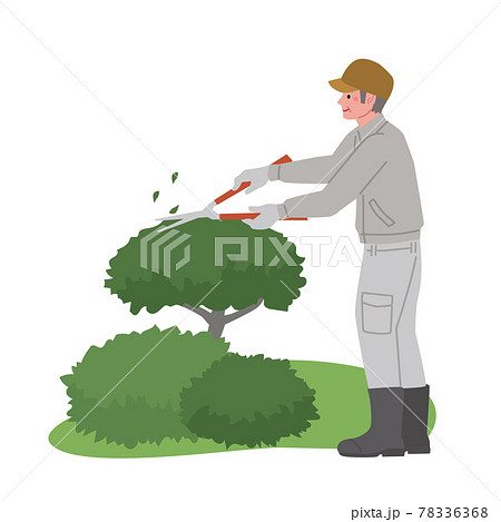 庭仕事をする男性のイラスト 78336368