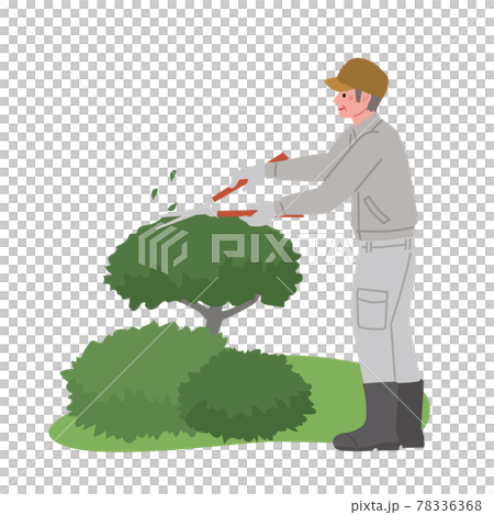 庭仕事をする男性のイラスト 78336368