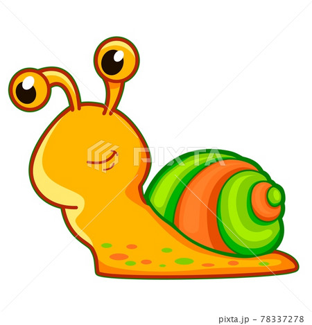 Cute snail cartoon - Stock Illustration [78337278] - PIXTA