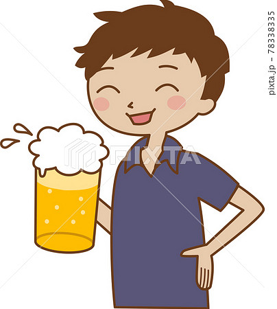 男性 ビール 飲酒のイラスト素材 7335