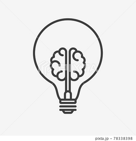 Creative Idea Line Icon. Brain in lightbulb education logo. Vector Illustration. EPS10 78338398