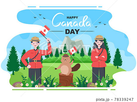 Happy Canada Day Celebration In 1st July Vector のイラスト素材 Happy Canada Day Celebration In 1st July Vector のイラスト素材